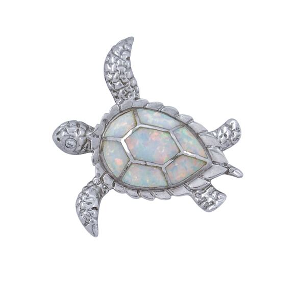 Opal Sea Turtle Pendant | Sterling Silver 925 - Picture 2 of 7
